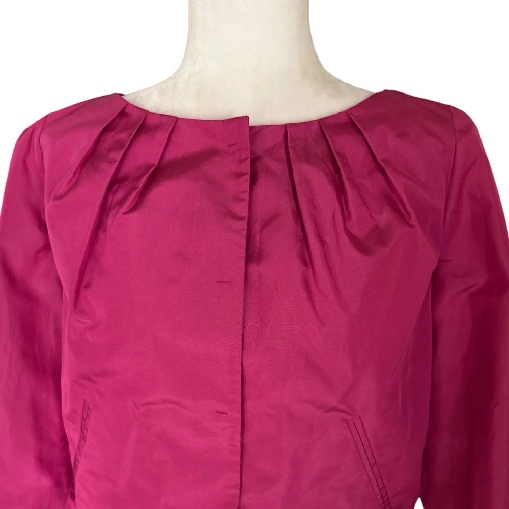 NWT Moschino Rare Vintage Pink Silk Blend Bow Crop Blazer - 42 - 8 US
